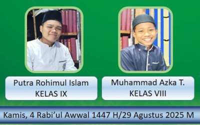 Dua Santri MTs Hidayatullah Mataram Tuntaskan Tasmi’ 6 Juz Sekali Duduk